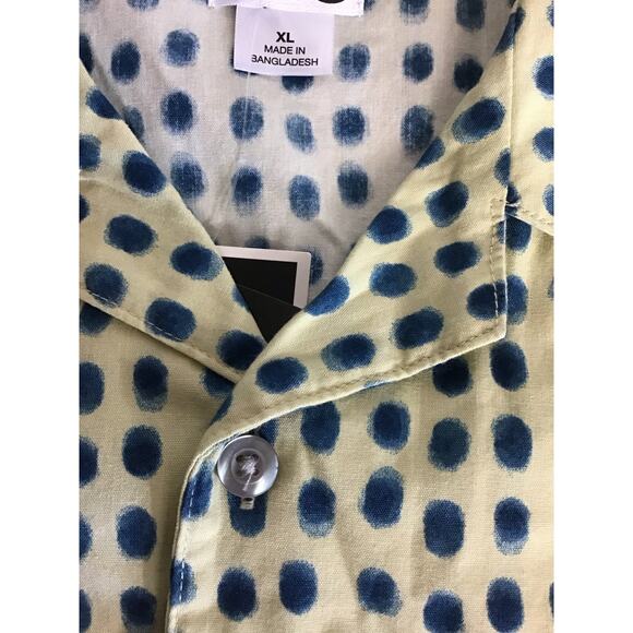 Target Brand Mens Summer Button down short Sleeve Shirt Sz. XL NWT Yellow/Green - Picture 4 of 11